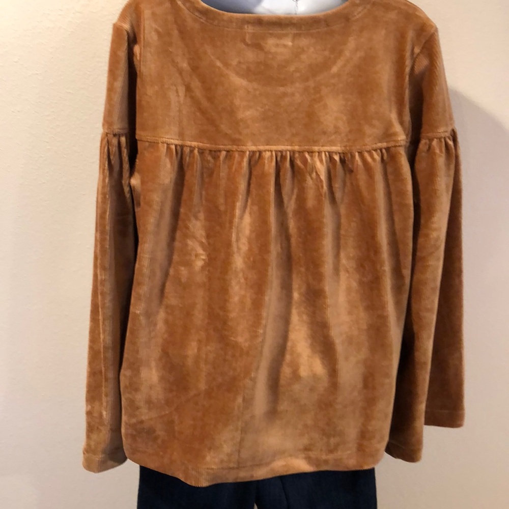 Madewell velour corduroy top, bell sleeves size L - Picture 4 of 10